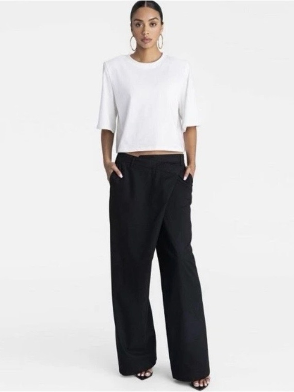 KBB by Kahlana Wide Leg Black Women's Trousers - Minimal Tailored Pants